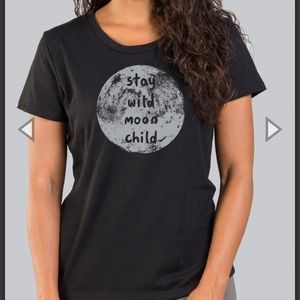 Soul flower "Stay Wild moon child" Bamboo Black tee size S